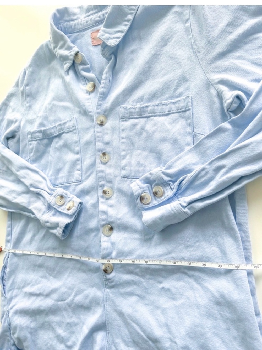 Show Me Your MuMu Light Blue Denim Romper - Picture 3 of 6
